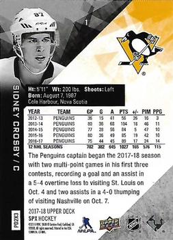 2017-18 SPx #1 Sidney Crosby Back