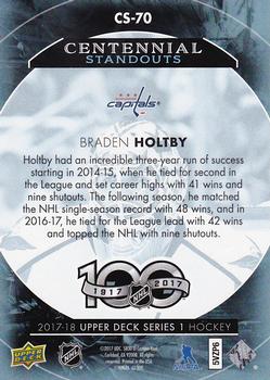 2017-18 Upper Deck - Centennial Standouts #CS-70 Braden Holtby Back