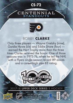 2017-18 Upper Deck - Centennial Standouts #CS-72 Bobby Clarke Back