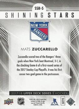 2017-18 Upper Deck - Shining Stars #SSR-5 Mats Zuccarello Back