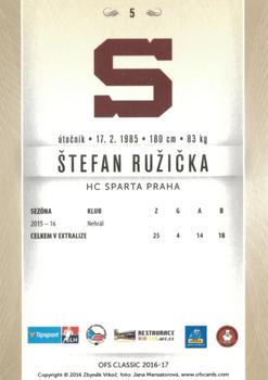 2016-17 OFS Classic Serie I #5 Stefan Ruzicka Back