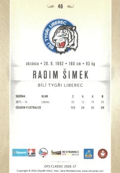 2016-17 OFS Classic Serie I #46 Radim Simek Back