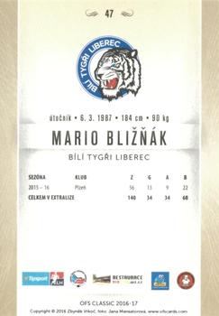 2016-17 OFS Classic Serie I #47 Mario Bliznak Back