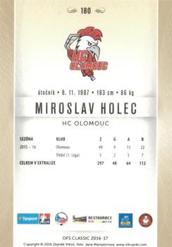2016-17 OFS Classic Serie I #180 Miroslav Holec Back