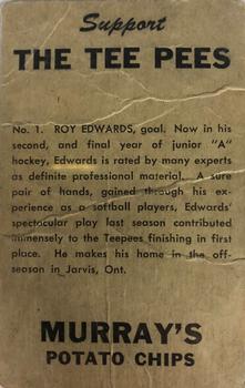 1956-57 Murray's Potato Chips St. Catharines Teepees (OHA) #NNO Roy Edwards Back