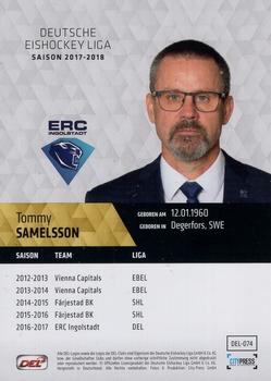 2017-18 Playercards (DEL) #DEL-074 Tommy Samuelsson Back