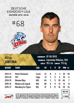 2017-18 Playercards (DEL) #DEL-154 Milan Jurcina Back