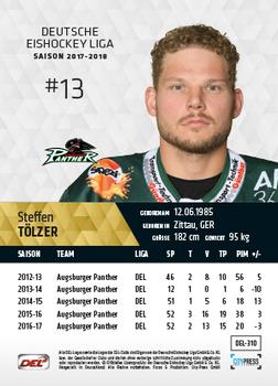 2017-18 Playercards (DEL) #DEL-310 Steffen Tolzer Back