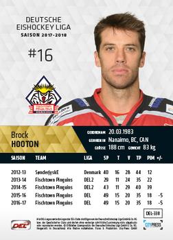 2017-18 Playercards (DEL) #DEL-338 Brock Hooton Back