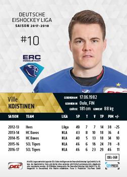 2017-18 Playercards (DEL) #DEL-368 Ville Koistinen Back