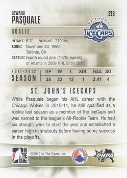 2011-12 In The Game Heroes & Prospects Update #213 Edward Pasquale Back