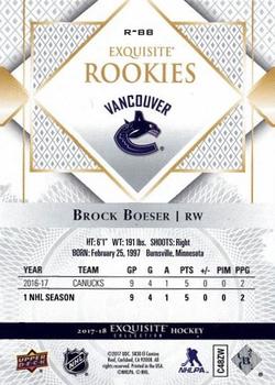 2017-18 Upper Deck Black Diamond - Exquisite Collection Rookies #R-BB Brock Boeser Back