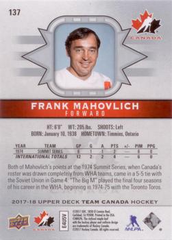 2017-18 Upper Deck Team Canada #137 Frank Mahovlich Back