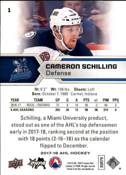 2017-18 Upper Deck AHL #1 Cameron Schilling Back