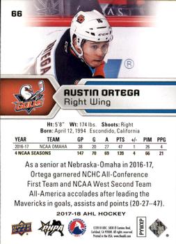 2017-18 Upper Deck AHL #66 Austin Ortega Back