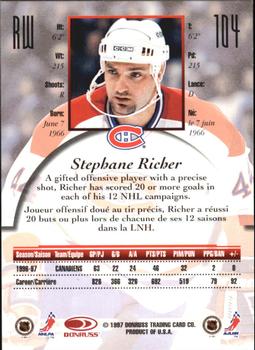 1997-98 Donruss Canadian Ice - Dominion Series Unnumbered #104 Stephane Richer Back