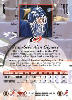 1997-98 Donruss Canadian Ice - Dominion Series Unnumbered #146 Jean-Sebastien Giguere Back