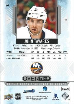2017-18 Upper Deck Overtime #24 John Tavares Back