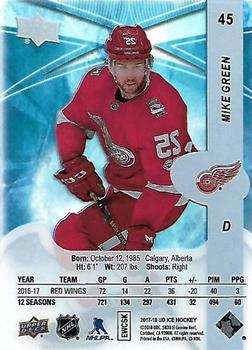 2017-18 Upper Deck Ice #45 Mike Green Back