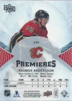 2017-18 Upper Deck Ice #140 Rasmus Andersson Back