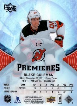 2017-18 Upper Deck Ice #147 Blake Coleman Back