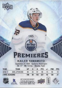 2017-18 Upper Deck Ice #185 Kailer Yamamoto Back