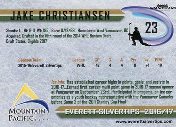 2016-17 Grandstand Everett Silvertips (WHL) #12 Jake Christiansen Back