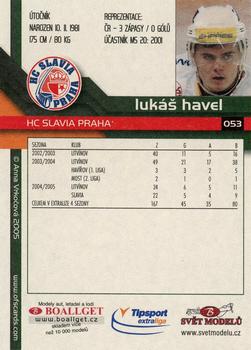 2005-06 Czech OFS #53 Lukas Havel Back