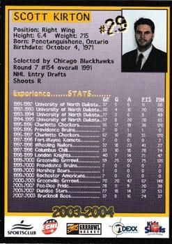 2003-04 Greenville Grrrowl (ECHL) #NNO Scott Kirton Back