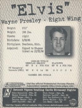 1996-97 Detroit Vipers (IHL) #NNO Wayne Presley Back