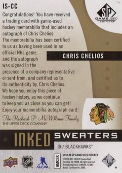 2017-18 SP Game Used - Inked Sweaters Patch #IS-CC Chris Chelios Back