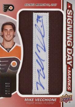 2017-18 SP Game Used - Signing Day Marks Manufactured Letter Autographs #SDM-MV Mike Vecchione Front