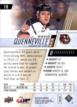 2017-18 Upper Deck CHL #18 David Quenneville Back
