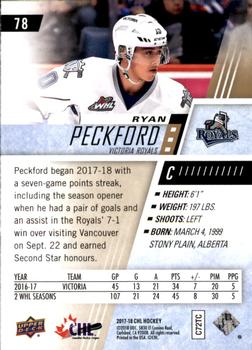2017-18 Upper Deck CHL #78 Ryan Peckford Back