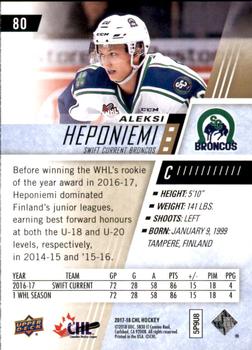 2017-18 Upper Deck CHL #80 Aleksi Heponiemi Back