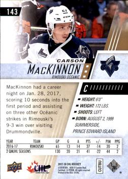 2017-18 Upper Deck CHL #143 Carson MacKinnon Back