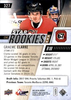 2017-18 Upper Deck CHL #327 Graeme Clarke Back