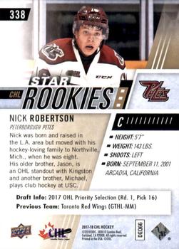 2017-18 Upper Deck CHL #338 Nick Robertson Back