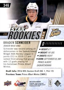 2017-18 Upper Deck CHL #346 Braden Schneider Back