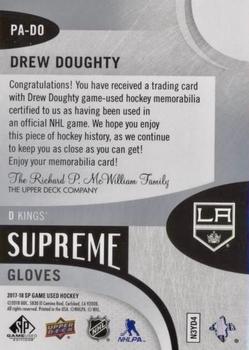 2017-18 SP Game Used - Supreme Jumbo Relics Gloves #PA-DO Drew Doughty Back