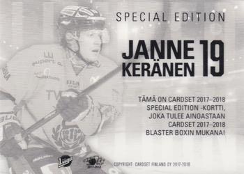 2017-18 Cardset Finland - Limited Edition (Series Two) #NNO Janne Keränen Back