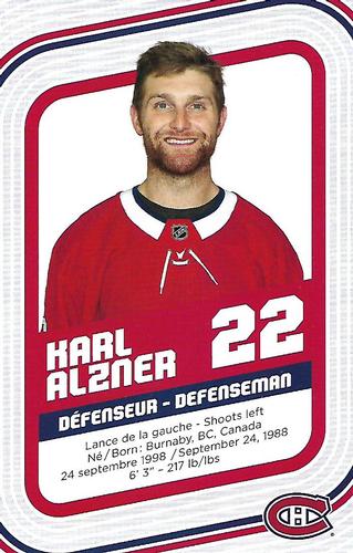2017-18 Montreal Canadiens #NNO Karl Alzner Back