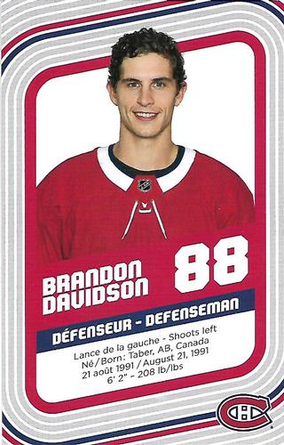2017-18 Montreal Canadiens #NNO Brandon Davidson Back