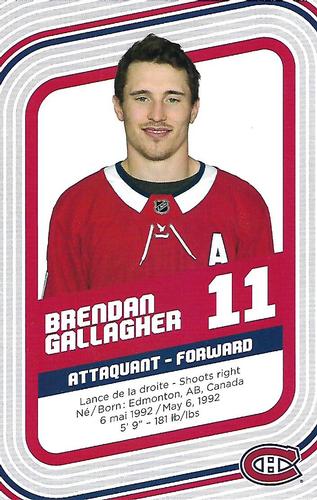 2017-18 Montreal Canadiens #NNO Brendan Gallagher Back