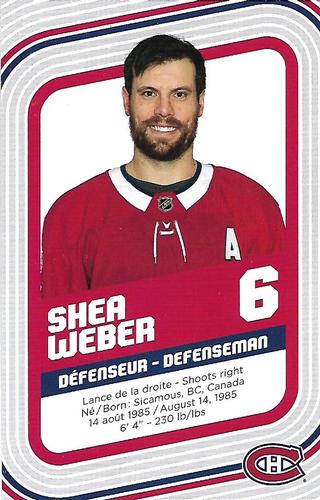 2017-18 Montreal Canadiens #NNO Shea Weber Back