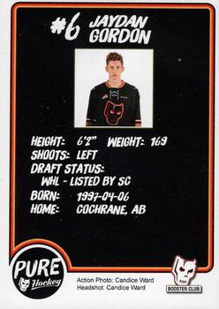 2016-17 Calgary Hitmen (WHL) #9 Jaydan Gordon Back
