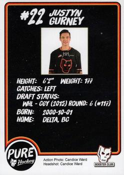 2016-17 Calgary Hitmen (WHL) #11 Justyn Gurney Back