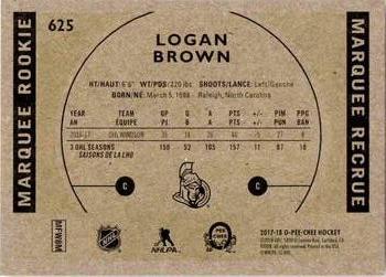 2017-18 Upper Deck - 2017-18 O-Pee-Chee Update Retro #625 Logan Brown Back