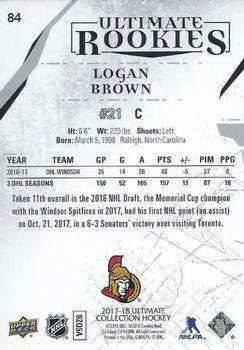 2017-18 Upper Deck Ultimate Collection #84 Logan Brown Back