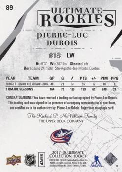 2017-18 Upper Deck Ultimate Collection #89 Pierre-Luc Dubois Back